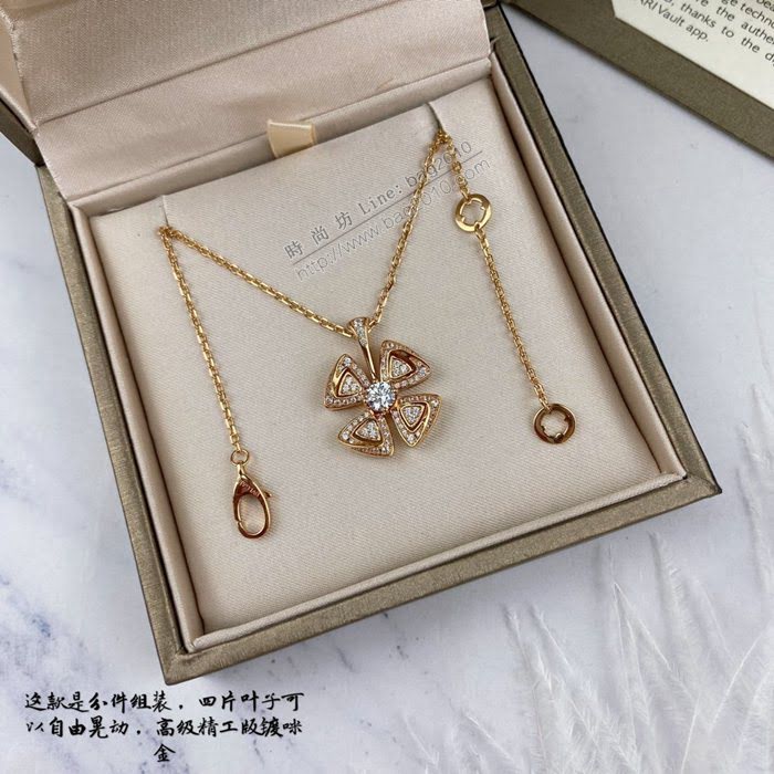 Bvlgari飾品 寶格麗新款925純銀項鏈 花瓣金色項鏈  zgbq3070